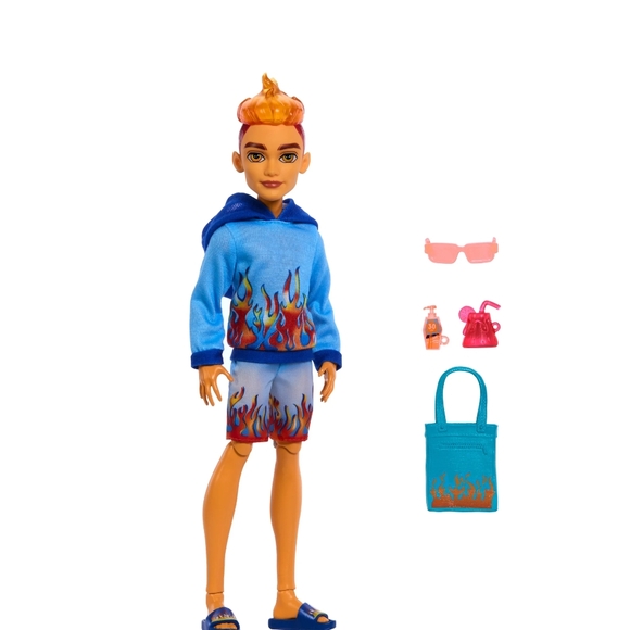 NEW!!! Monster High Scare-adise Island Heath Burns Fashion Doll with Swim Trunks - Picture 4 of 5